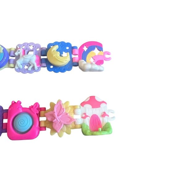 Polly Pocket Two Bracelet Treasures Playsets Collectible Unicorn Mushroom - Picture 2 of 7